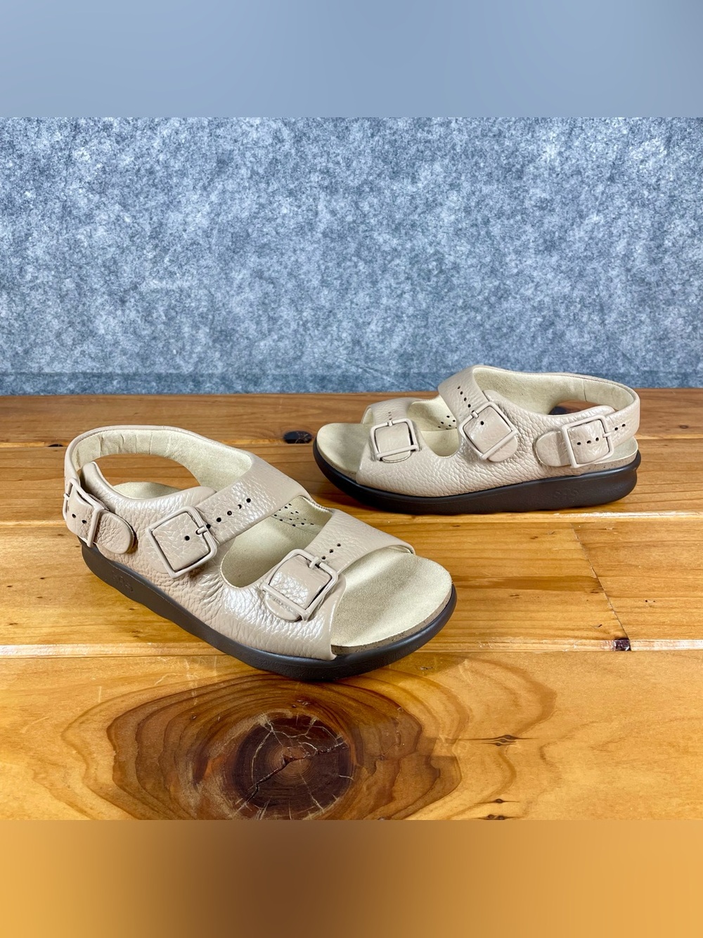SAS Relaxed Tripad Comfort Womens Sandals 6.5 WW (Double Wide) Walking Beige USA